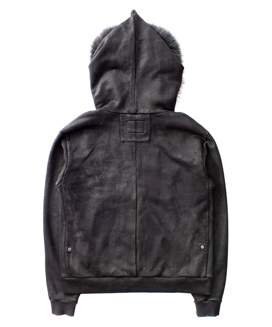 1000YRS waxed zip-up hoodie