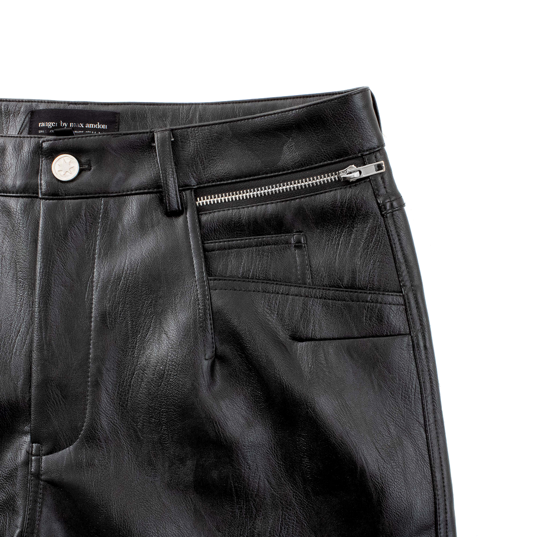 V2 black flared leather pants – ranger