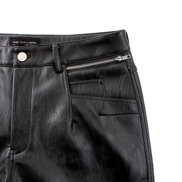 V2 black flared leather pants – ranger