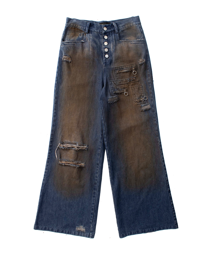 mud wash flared denim – ranger