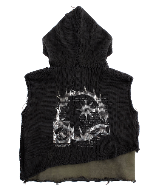 4x-T double-layer sleeveless hoodie