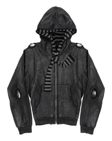 AA. wax [r.Armor] zip-up hoodie