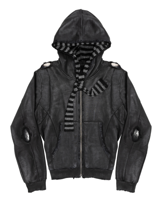 AA. wax [r.Armor] zip-up hoodie