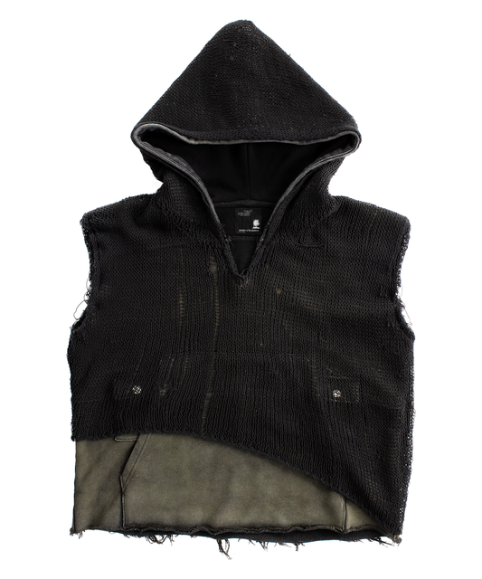 4x-T double-layer sleeveless hoodie