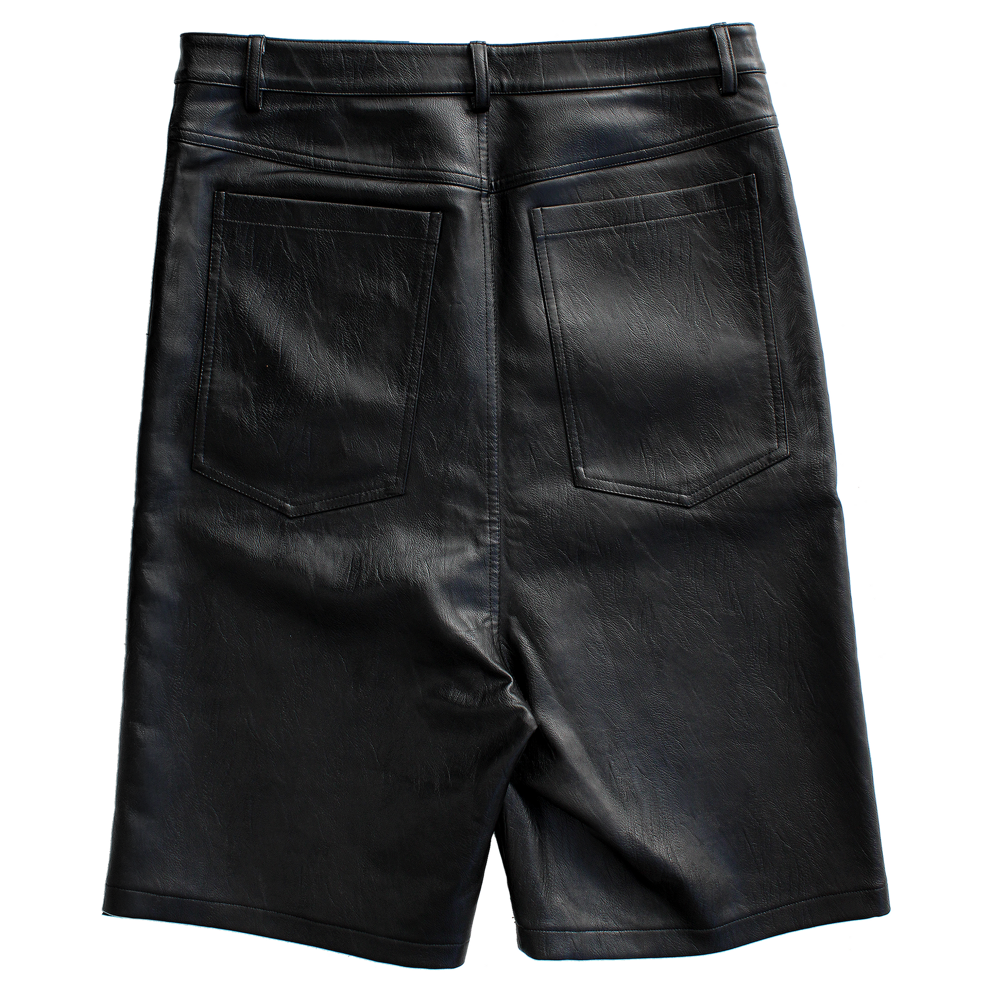 Rolled Hem Faux Leather Shorts - Black or Rust - Just $5